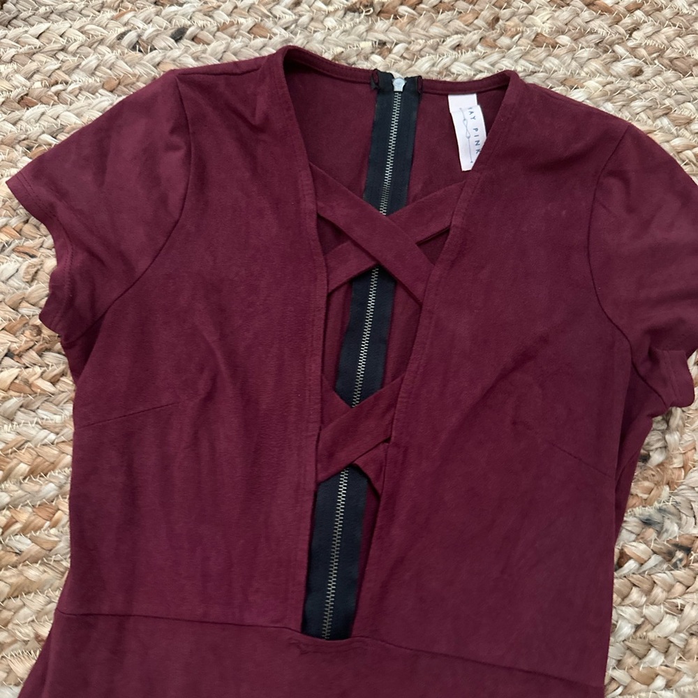 VELVET SUEDE MINI BODYCON DRESS - Picture 3 of 6